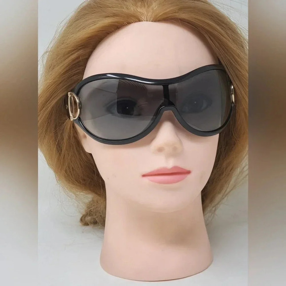 Gucci Women's Sunglasses Vintage Y2K Wrap Black Gray Gold Horsebit GG2561/S - Picture 5 of 16